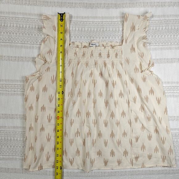 Madewell Cream Ruffle Sleeve Boho Tank Top XL NEW - Picture 4 of 6